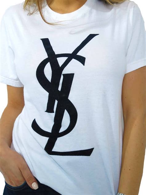 ysl small logo t shirt|saint laurent logo t shirt.